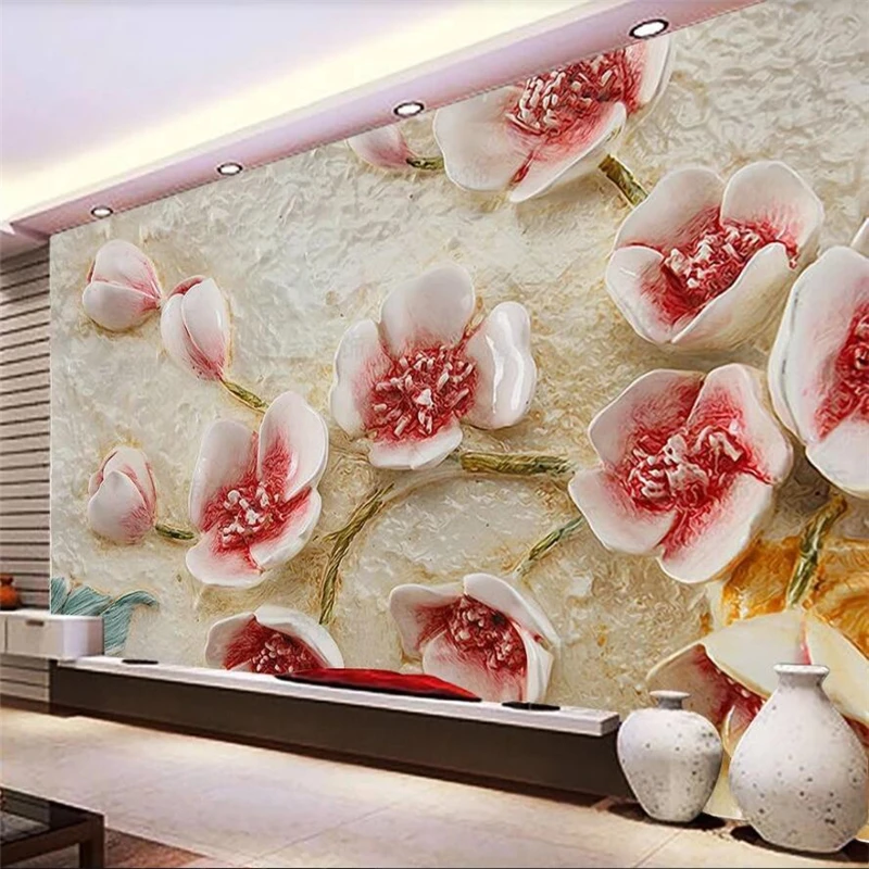

Пользовательские 3d фото обои цветок рельеф фон стены гостиной спальни ресторана отеля декоративная роспись фотообои