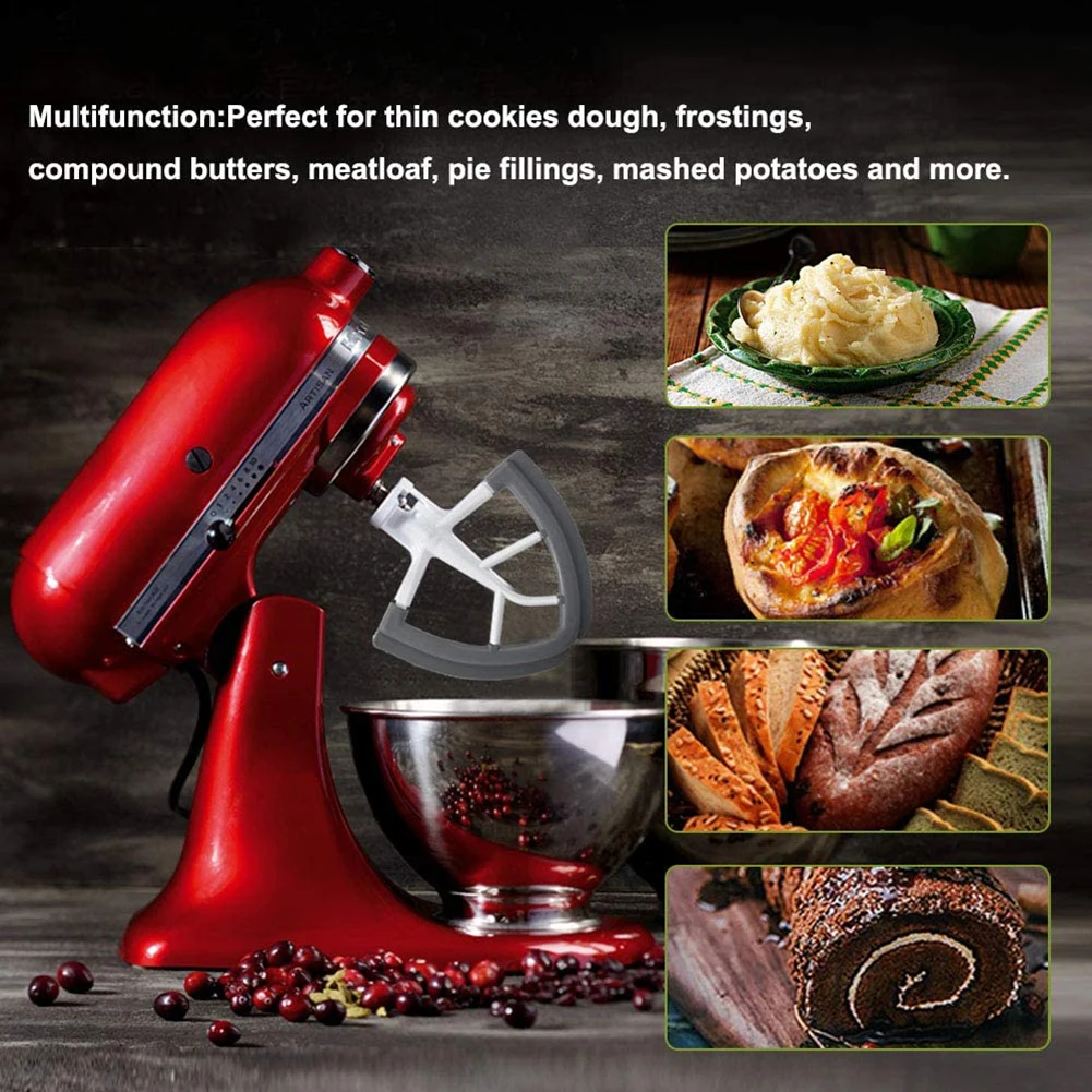 Flex Edge Beater 4.5-/5-Quart for KitchenAid Tilt-Head Stand Mixer Wing Shape Flat Beater Mixer Blade with Bowl Scraper
Flex Edge Beater 4.5-/5-Quart for KitchenAid Tilt-Head Stand Mixer Wing Shape Flat Beater Mixer Blade with Bowl Scraper