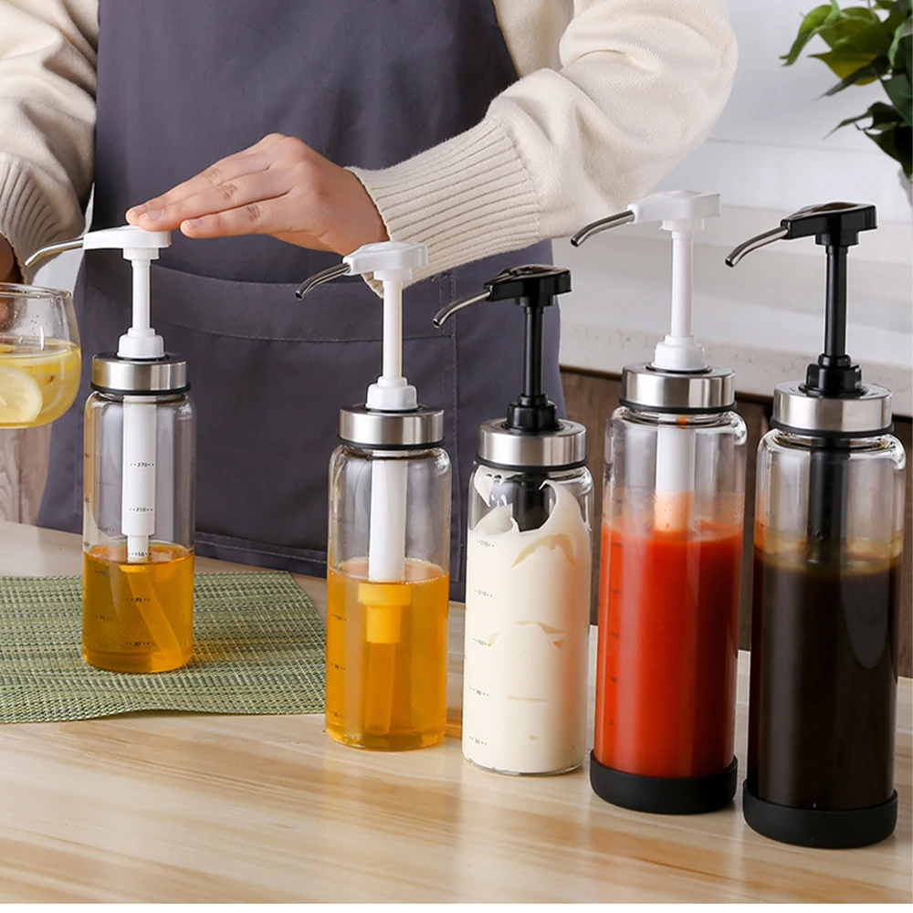 Kitchen sauce bottle glass squeeze bottle 300ml storage honey dispenser sealed bottle transparent storage tank honey special jar
Kitchen sauce bottle glass squeeze bottle 300ml storage honey dispenser sealed bottle transparent storage tank honey special jar