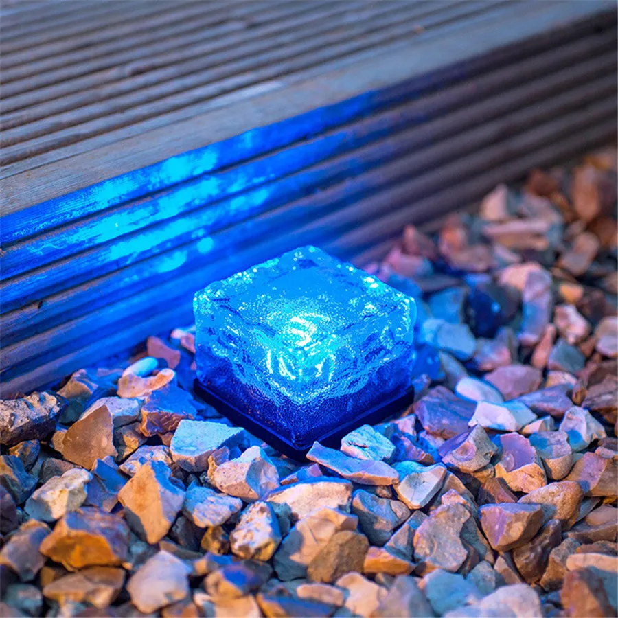Thrisdar Solar Glass Brick Light Ice Cube LED Garden Backyard Pathway Landscape Lamp For Patio Outdoor Path Road | Лампы и освещение