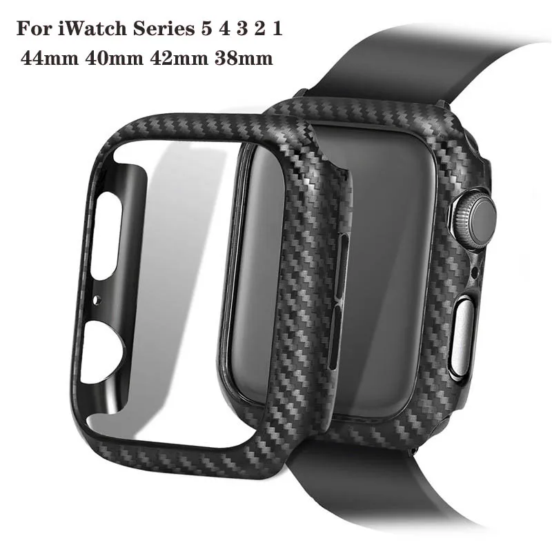Чехол из углеродного волокна для Apple watch 5 4 3 2 1 чехол iWatch 42/ 38 мм 44/40 защиты бампера