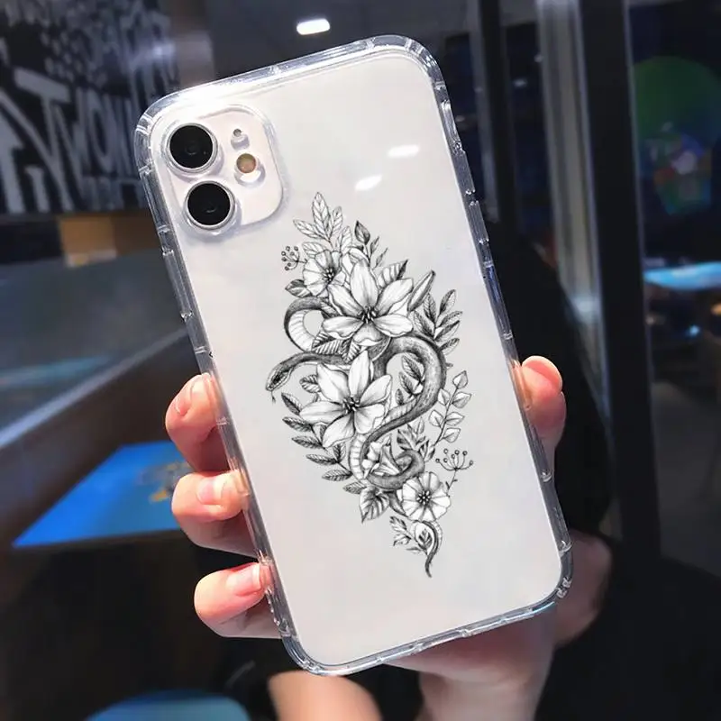 Rose flower peony skeleton snake Phone Case Transparent soft For iphone 5 5s 5c se 6 6s 7 8 11 12 plus mini x xs xr pro max
Rose flower peony skeleton snake Phone Case Transparent soft For iphone 5 5s 5c se 6 6s 7 8 11 12 plus mini x xs xr pro max