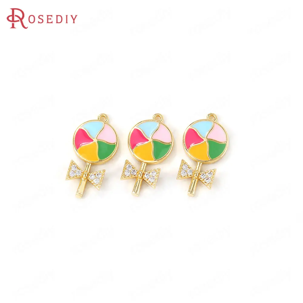 (41290)4 шт. 10x19,8 мм латунь и циркон цвета 24-каратного золота с картинами маслом Подвески в виде леденцов Подвески Diy ювелирные изделия 
(41290)4 шт. 10x19,8 мм латунь и циркон цвета 24-каратного золота с картинами маслом Подвески в виде леденцов Подвески Diy ювелирные изделия