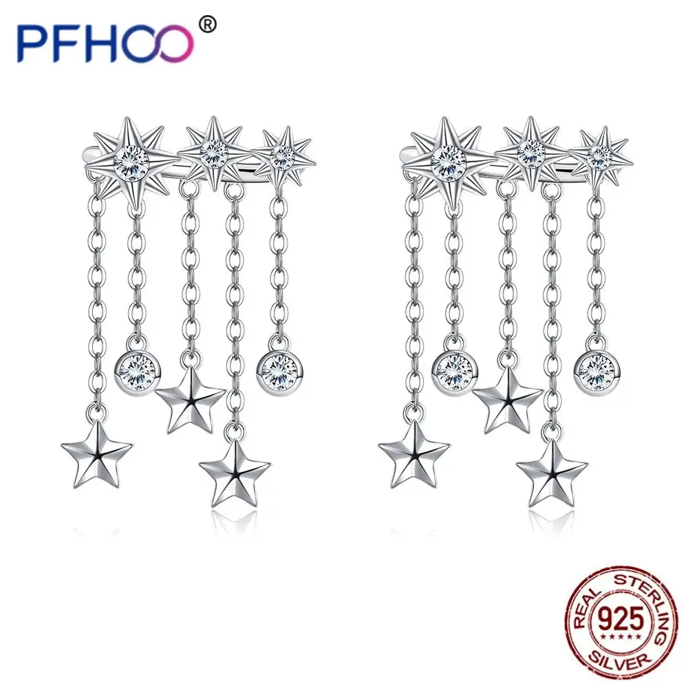 PFHOO 925 Sterling Silver Star Line Tassels Stud Earrings For Women Shining Zircon Fashion Wedding Earrings Silver 925 Jewelry
PFHOO 925 Sterling Silver Star Line Tassels Stud Earrings For Women Shining Zircon Fashion Wedding Earrings Silver 925 Jewelry