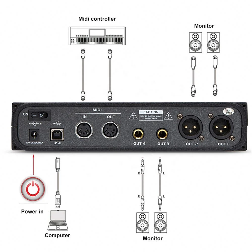 Hot Selling Sound Card 4 Channels With 48V Phantom Power Supply For Studio Recording
Hot Selling Sound Card 4 Channels With 48V Phantom Power Supply For Studio Recording