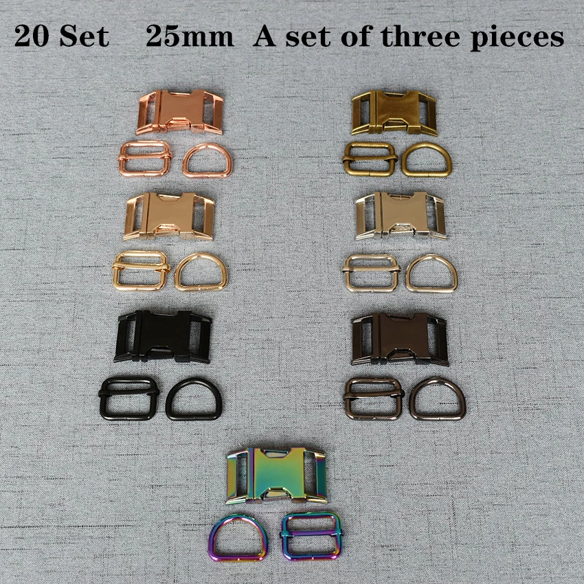 20 Sets (A) 25mm Metal D Ring+Adjustable+Release Buckle DIY Dog Collar and Leash Accessories 3JT25mm07L
20 Sets (A) 25mm Metal D Ring+Adjustable+Release Buckle DIY Dog Collar and Leash Accessories 3JT25mm07L