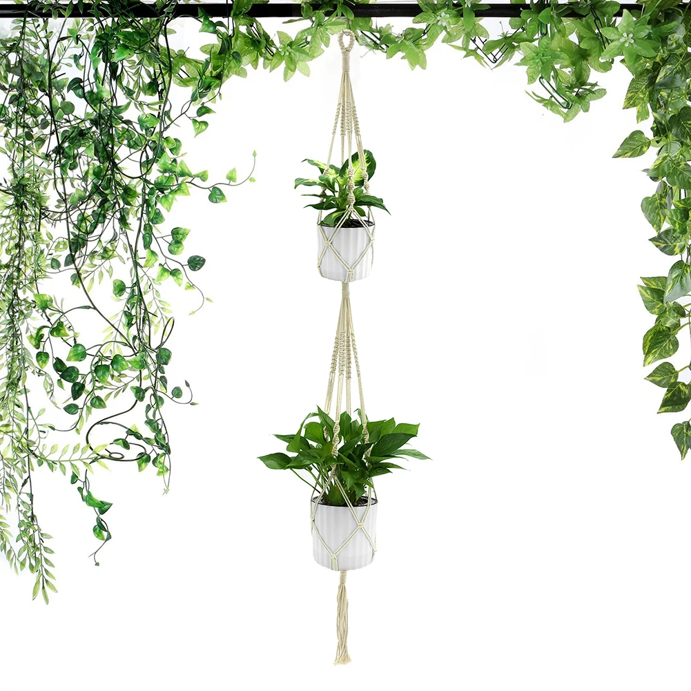 100% Handmade Macrame Plant Hanger Cotton Knitted Plant Holder Flower Pot Basket Hanger For Wall Decoration Countyard Garden
100% Handmade Macrame Plant Hanger Cotton Knitted Plant Holder Flower Pot Basket Hanger For Wall Decoration Countyard Garden