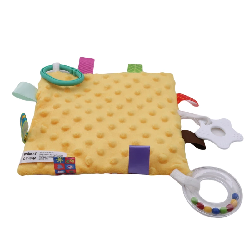 Baby Appease Towel with Teether Rattles Bebe Animals Baby Towel Newborn Sensory Development Educational Toys