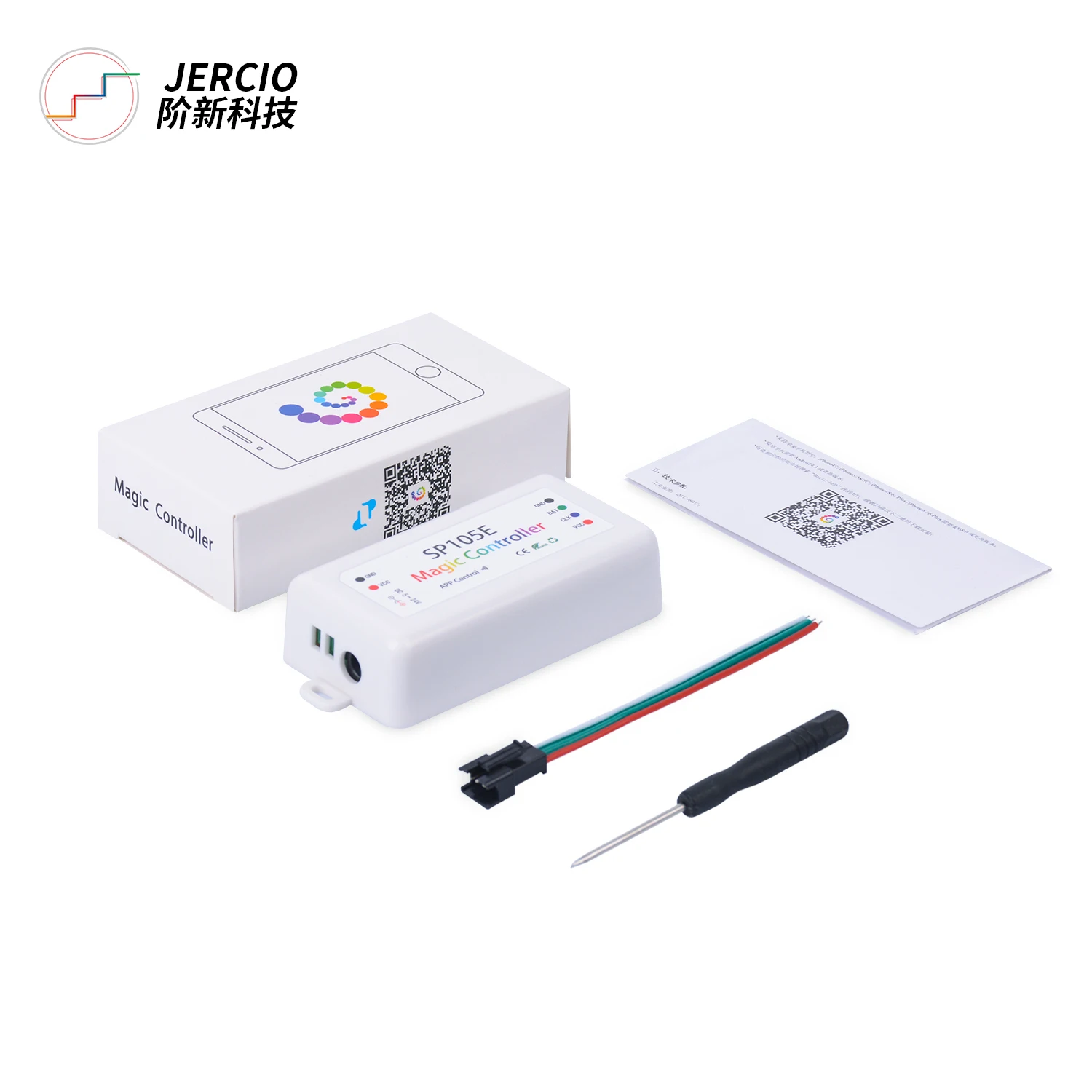 Волшебный контроллер JERCIO DC5-24V SP105E, Bluetooth 2048 пикселей, для светодиодных лент WS2811 2812 2801 SK6812 IC, поддержка приложений IOS / Android
Волшебный контроллер JERCIO DC5-24V SP105E, Bluetooth 2048 пикселей, для светодиодных лент WS2811 2812 2801 SK6812 IC, поддержка приложений IOS / Android