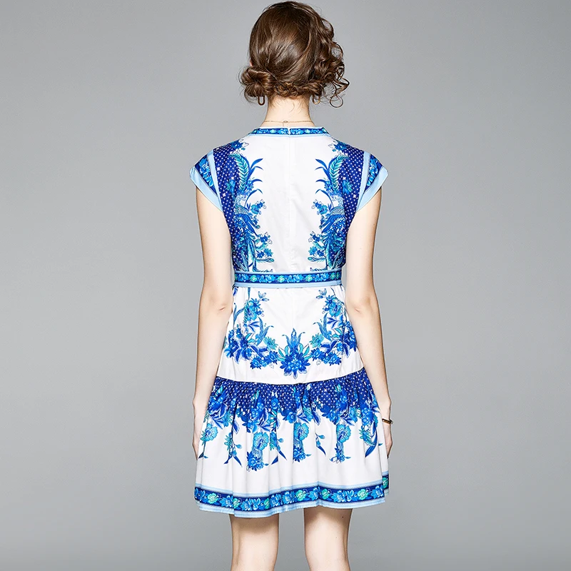 - the new Europe and the United States women's clothing collar sleeveless printing accept waist skirt falbala dress temperament
- the new Europe and the United States women's clothing collar sleeveless printing accept waist skirt falbala dress temperament