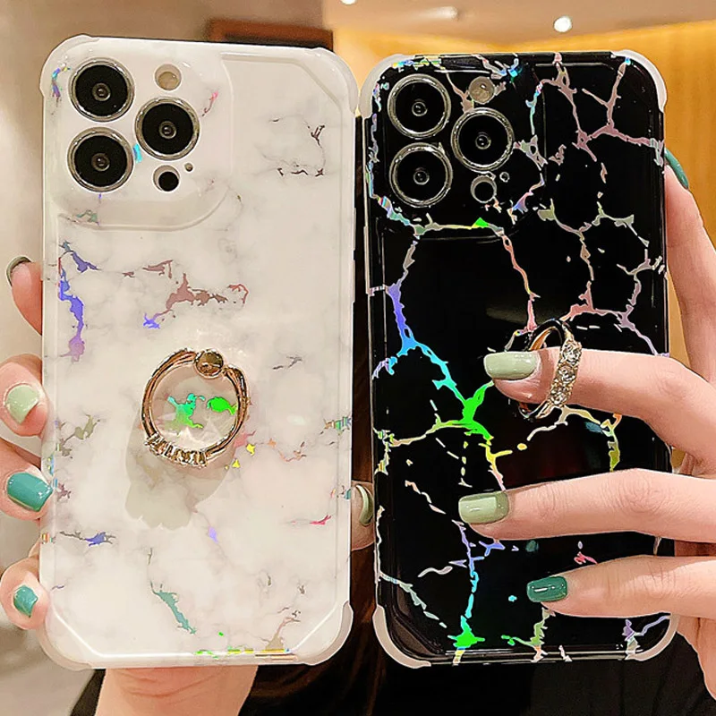 Glossy Finger Ring Laser Marble Phone Case For iphone 12 13 11 Pro Max Protective Shockproof Silicone Soft TPU Back Cover
Glossy Finger Ring Laser Marble Phone Case For iphone 12 13 11 Pro Max Protective Shockproof Silicone Soft TPU Back Cover