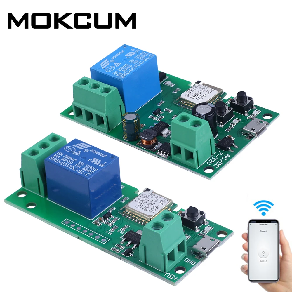 WiFi Remote Control Relay Switch Module DC 5V 7V-32V Mobile APP Remote Control Single-Bit Jog Self-Locking Smart Access Control
WiFi Remote Control Relay Switch Module DC 5V 7V-32V Mobile APP Remote Control Single-Bit Jog Self-Locking Smart Access Control