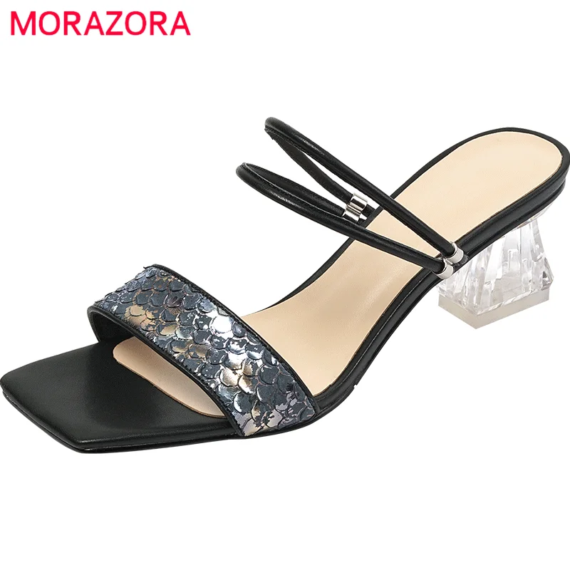 MORAZORA 2021 Big Size 42 Sandals Women Genuine Leather Shoes Crystal High Heels Sandals Slip On Summer Party Shoes Woman
MORAZORA 2021 Big Size 42 Sandals Women Genuine Leather Shoes Crystal High Heels Sandals Slip On Summer Party Shoes Woman