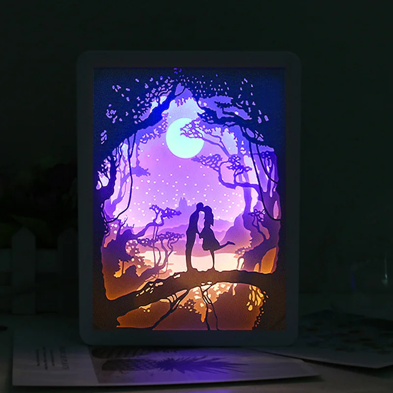 3DRomantic Paper Carving Lamp Valentine's Day Creative Gift Light and Shadow Paper-cut Lamp
3DRomantic Paper Carving Lamp Valentine's Day Creative Gift Light and Shadow Paper-cut Lamp