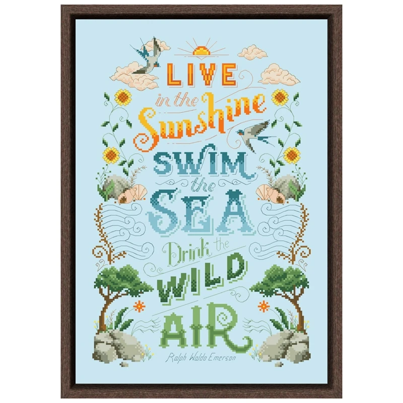 Live Swim Drink Cross-stitch embroidery set design 18ct 14ct 11ct skyblue canvas embroider DIY needlework
Live Swim Drink Cross-stitch embroidery set design 18ct 14ct 11ct skyblue canvas embroider DIY needlework