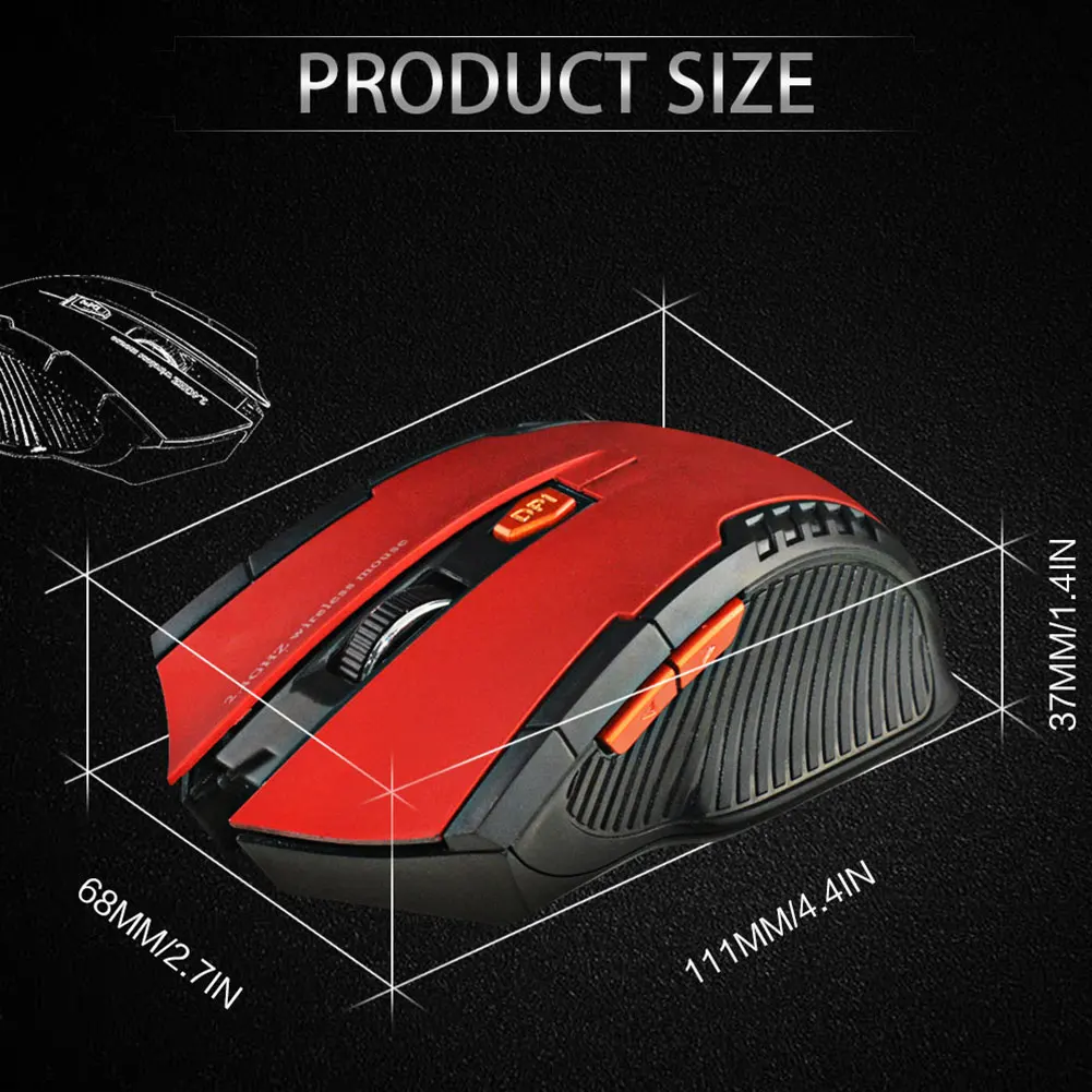2.4GHz Wireless Mouse With USB Receiver 16000DPI Adjustable 6 Keys Gaming Wireless Mouse Gamer Mice For Computer PC Laptop
2.4GHz Wireless Mouse With USB Receiver 16000DPI Adjustable 6 Keys Gaming Wireless Mouse Gamer Mice For Computer PC Laptop