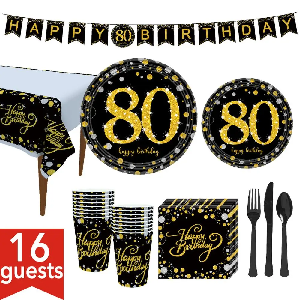for 16 people 127pcs cup Napkin tablecloth plate Black Gold Birthday Party Decoration Adult 50 Years Old Party Supplies 
for 16 people 127pcs cup Napkin tablecloth plate Black Gold Birthday Party Decoration Adult 50 Years Old Party Supplies