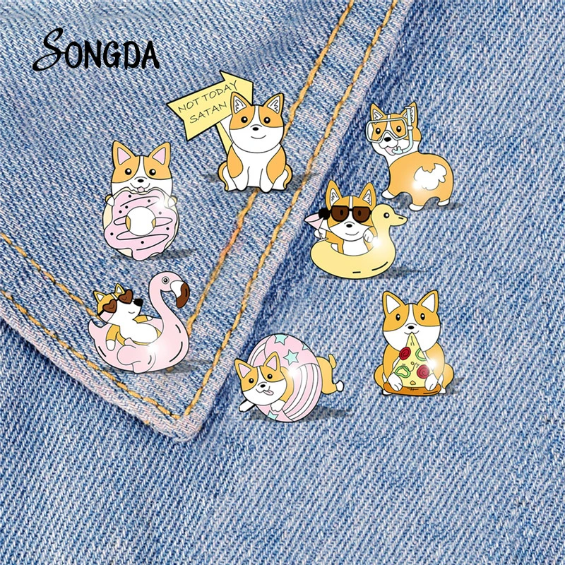 New Cute Corgi Swimming Ring Dog Brooches Badge for Backpack Pins High Quanlity Epoxy Resin Pins Animal Pet Jewelry Accessories
New Cute Corgi Swimming Ring Dog Brooches Badge for Backpack Pins High Quanlity Epoxy Resin Pins Animal Pet Jewelry Accessories