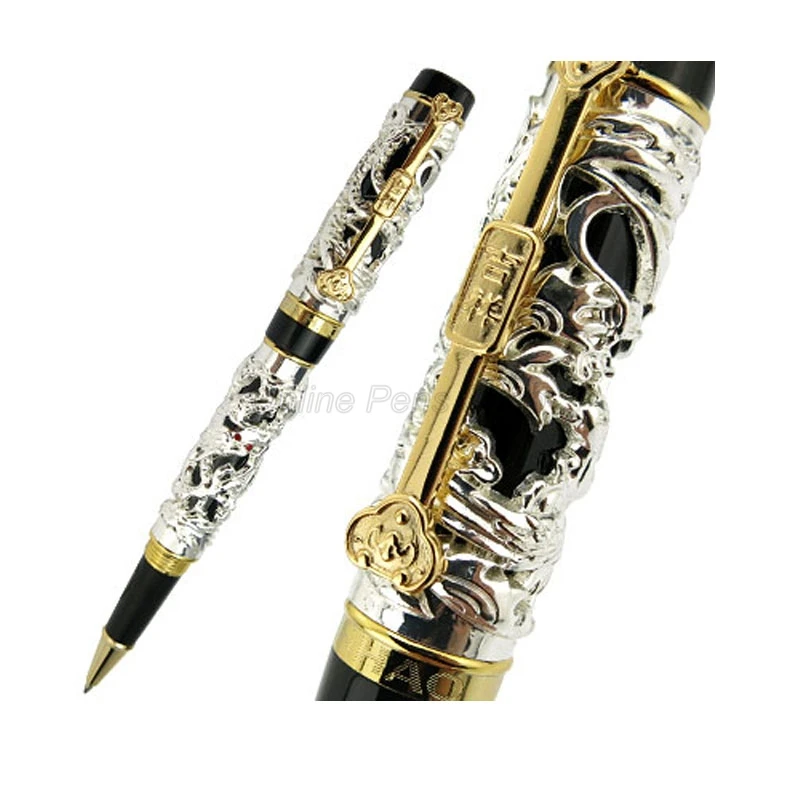Jinhao Ancient Dragon Phoenix Rollerball Pen, Metal Carving Embossing Heavy Pen, Golden & Silver For Professional Gift Pen
Jinhao Ancient Dragon Phoenix Rollerball Pen, Metal Carving Embossing Heavy Pen, Golden & Silver For Professional Gift Pen