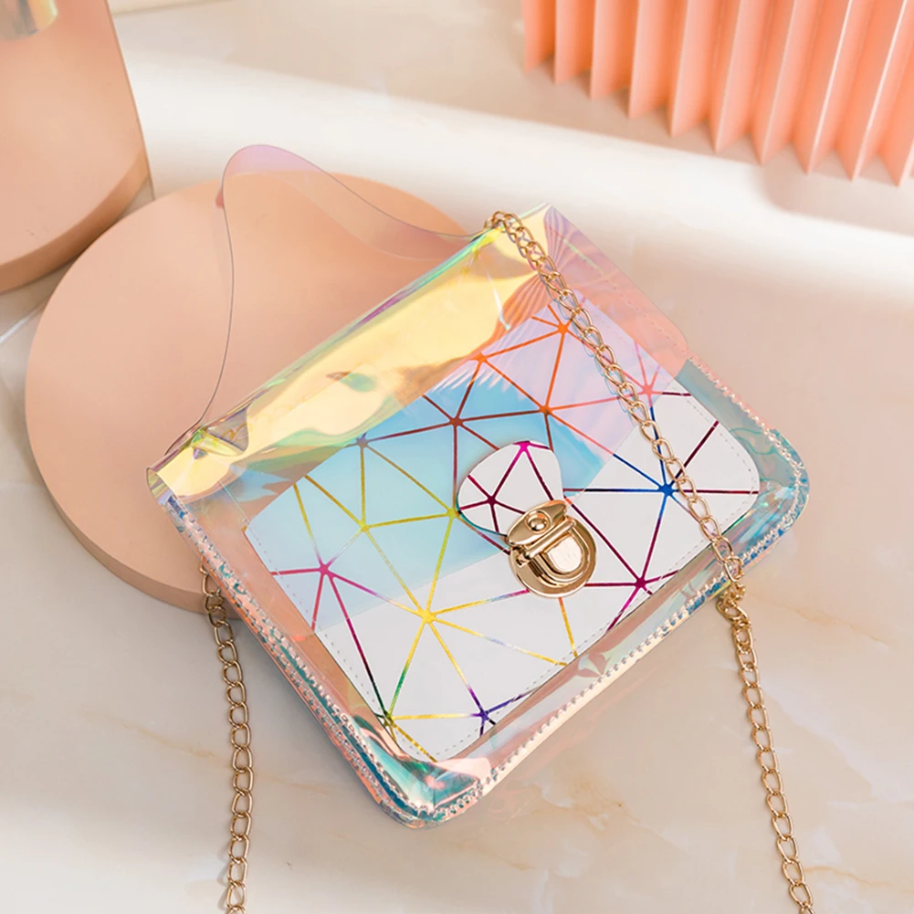 Women's Bag Transparent Geometric Lines Printing Shoulder Crossbody Bag Fashion Casual Ladies Laser Small Handbag Flap Purse
Women's Bag Transparent Geometric Lines Printing Shoulder Crossbody Bag Fashion Casual Ladies Laser Small Handbag Flap Purse
