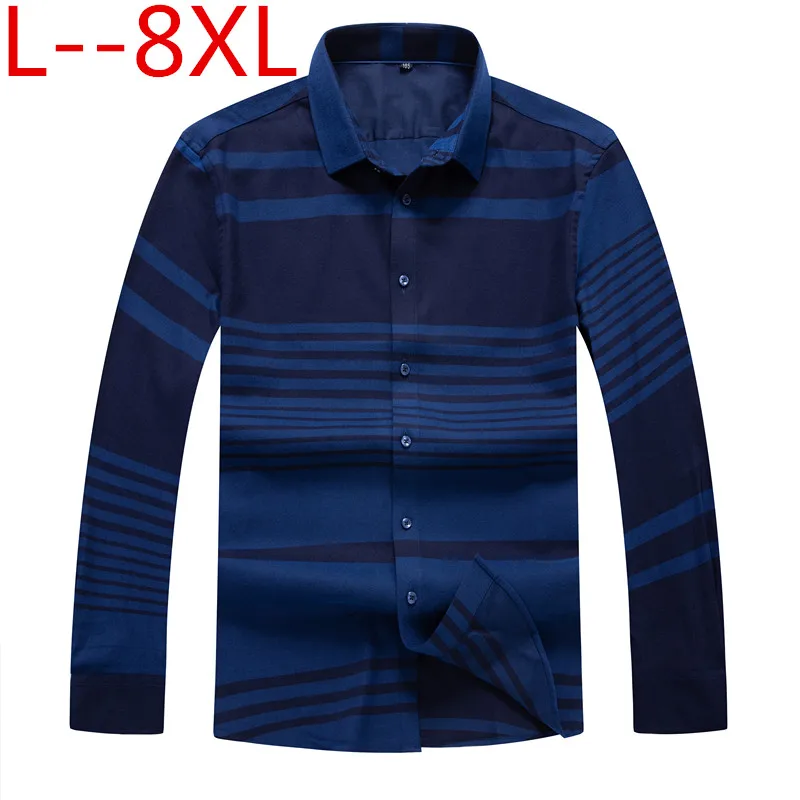 6XL plus size 10XL 8XL 5XL 4X New Men Striped Long Sleeve Lapel Casual Male Shirt Loose Fit Business Dress Shirts Clothing
6XL plus size 10XL 8XL 5XL 4X New Men Striped Long Sleeve Lapel Casual Male Shirt Loose Fit Business Dress Shirts Clothing