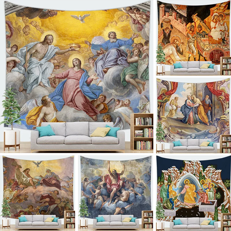Christianity Tapestry Medieval Church Frescoes Decor Tapestry Wall Hanging Multifunction Home Decor Background Wall Tapestry
Christianity Tapestry Medieval Church Frescoes Decor Tapestry Wall Hanging Multifunction Home Decor Background Wall Tapestry