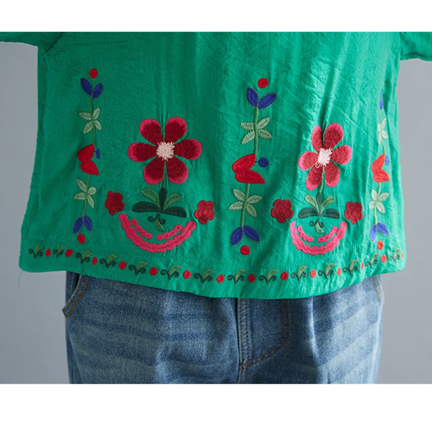 Ladies Plus Size Tops Casual Loose Cotton Linen Shirt Women 3/4 Sleeve Floral Embroidery Vintage Blouses Boho Clothing Blusa
Ladies Plus Size Tops Casual Loose Cotton Linen Shirt Women 3/4 Sleeve Floral Embroidery Vintage Blouses Boho Clothing Blusa