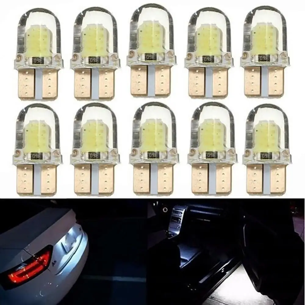 10Pcs White LED T10 W5W COB Canbus Silicone Car License Plate Light Lamp Bulbs Car Accessories
10Pcs White LED T10 W5W COB Canbus Silicone Car License Plate Light Lamp Bulbs Car Accessories