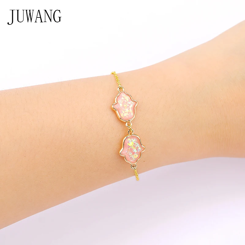 JUWANG New Fashion Simple DIY Women Chain Bracelets Palm Connectors Charm Adjustable Copper Bracelet Bangles Jewelry For Gifts
JUWANG New Fashion Simple DIY Women Chain Bracelets Palm Connectors Charm Adjustable Copper Bracelet Bangles Jewelry For Gifts