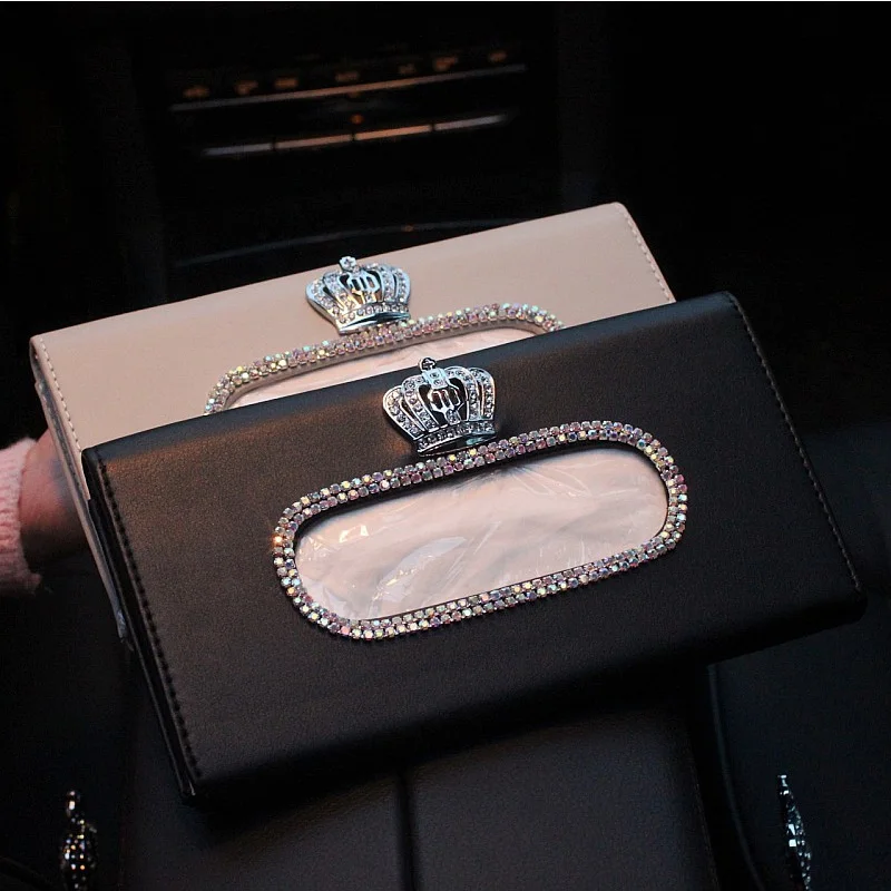 For Fashion Crown Crystal Car Tissue Box Sun Visor Leather Auto Tissue Bag Sunvisor Hanging Holder Case Napkin For Car Accessori 
For Fashion Crown Crystal Car Tissue Box Sun Visor Leather Auto Tissue Bag Sunvisor Hanging Holder Case Napkin For Car Accessori