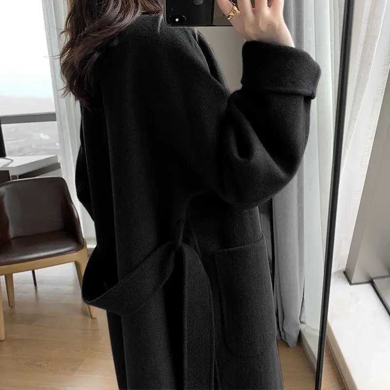 2021 Women Coat Outerwear Spring Clothing Fashion Warm Woolen Blends Female X Long Elegant Double Breasted Woolen Coat Solid
2021 Women Coat Outerwear Spring Clothing Fashion Warm Woolen Blends Female X Long Elegant Double Breasted Woolen Coat Solid