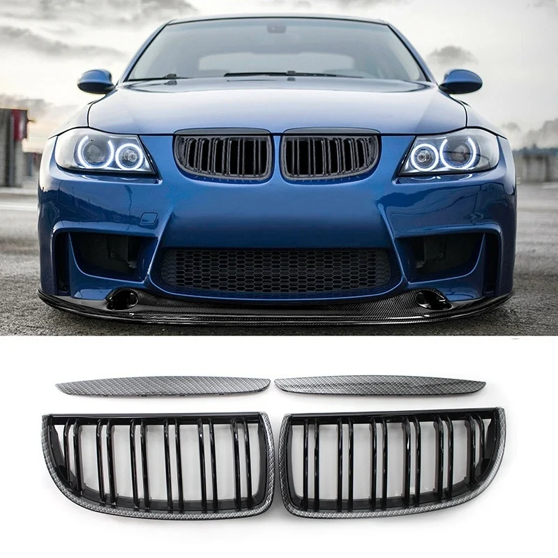 Car Carbon Fiber Look Front Kidney Grille Dual Slats Grill for BMW 3 Series E90 E91 2005-2008
Car Carbon Fiber Look Front Kidney Grille Dual Slats Grill for BMW 3 Series E90 E91 2005-2008