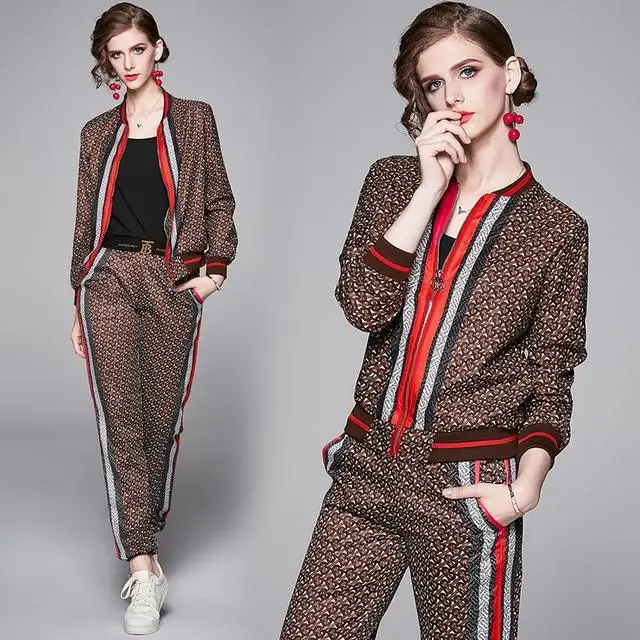 Fashion Jacket Printing Suit Women's 2021 Spring New Elegant Slimming Casual Sports Pants Trendy Two-Piece Suit
Fashion Jacket Printing Suit Women's 2021 Spring New Elegant Slimming Casual Sports Pants Trendy Two-Piece Suit