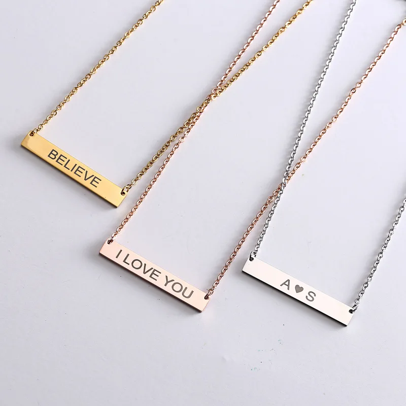 Rinhoo Personalized Gold Silver Color Engraving Plate Custom Women Necklace Stainless Steel Pendant Man Jewelry Fashion Gifts
Rinhoo Personalized Gold Silver Color Engraving Plate Custom Women Necklace Stainless Steel Pendant Man Jewelry Fashion Gifts