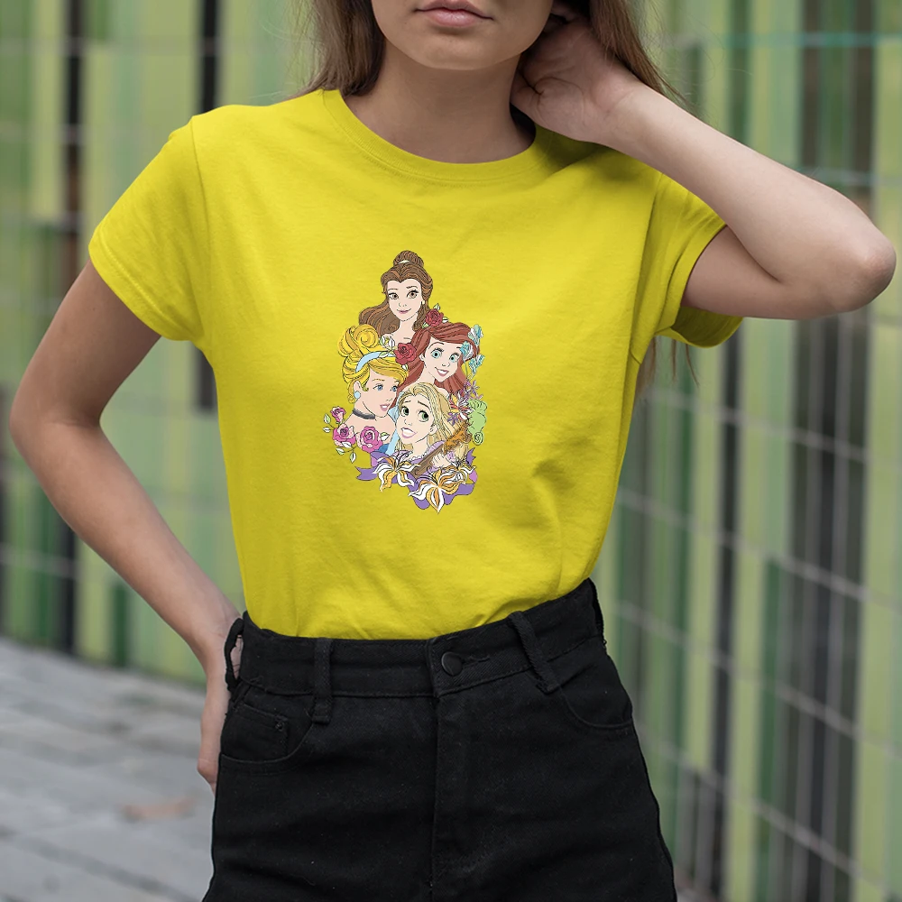 Fashion Women T-Shirts Disney Princess Cute Pattern Summer New Products Trend Casual Color T Shirts Female Short Sleeve Comfort
Fashion Women T-Shirts Disney Princess Cute Pattern Summer New Products Trend Casual Color T Shirts Female Short Sleeve Comfort