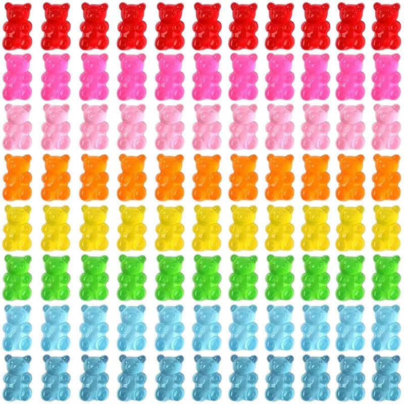 120 Pcs Candy Gummy Bear Colorful Resin Fillers Charms for Nail Art DIY Crafting Slime Jewelry Making Decoration
120 Pcs Candy Gummy Bear Colorful Resin Fillers Charms for Nail Art DIY Crafting Slime Jewelry Making Decoration