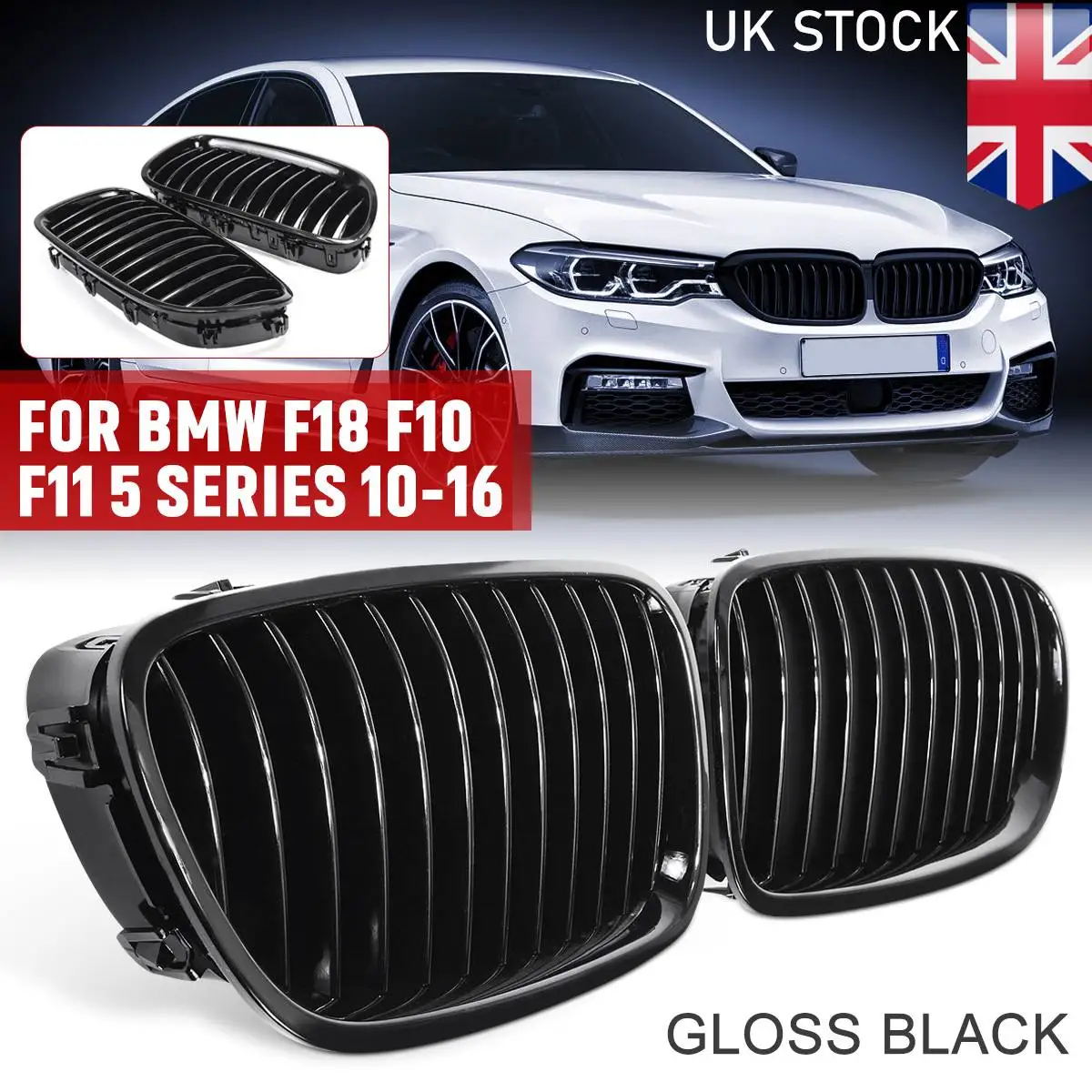 Front Kidney Grilles Gloss Black For BMW F18 F10 F11 5 Series 2010 2011 2012 2013 2014 2015 2016 Replacement Racing Grilles
Front Kidney Grilles Gloss Black For BMW F18 F10 F11 5 Series 2010 2011 2012 2013 2014 2015 2016 Replacement Racing Grilles