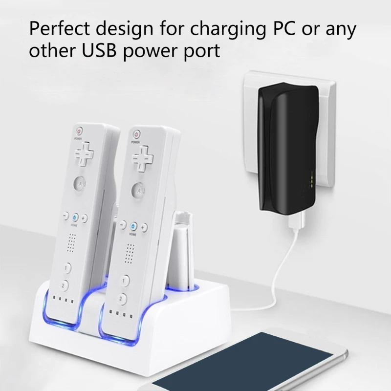 4 in 1 LED Remote Control Charging Dock Station + Rechargeable 4 x 2800mAh Battery USB Cable for WII / WII u
4 in 1 LED Remote Control Charging Dock Station + Rechargeable 4 x 2800mAh Battery USB Cable for WII / WII u