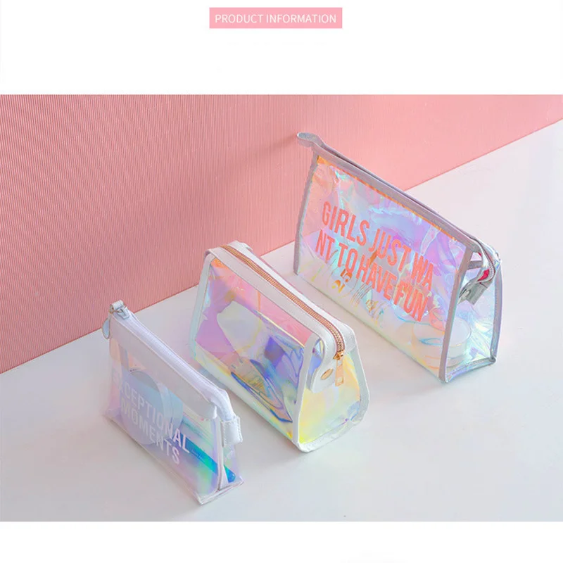 Transparent Triangle Laser Cosmetic Bag Zipper Women Waterproof Makeup Case PVC Beauty Make up Pouch Jelly Lady Organizer 
Transparent Triangle Laser Cosmetic Bag Zipper Women Waterproof Makeup Case PVC Beauty Make up Pouch Jelly Lady Organizer