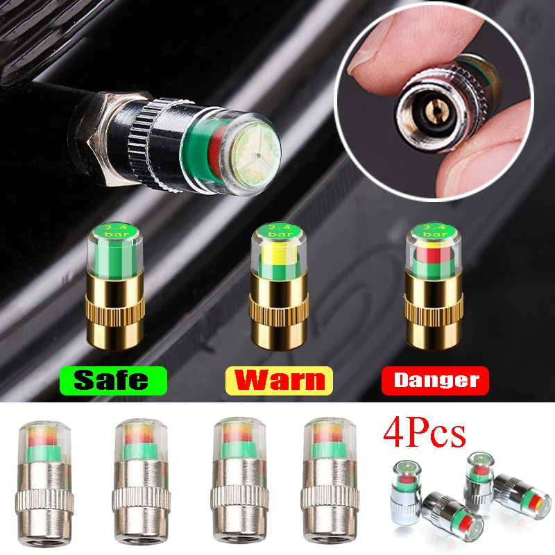 4pcs Car Motorcycles Truck Bicycle Tire Pressure Detection Indicator Wheel Air Press Alert Monitoring External Valve Cap Sensor
4pcs Car Motorcycles Truck Bicycle Tire Pressure Detection Indicator Wheel Air Press Alert Monitoring External Valve Cap Sensor