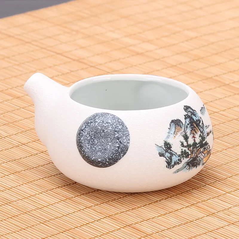 Маленькая чайная чашка из фиолетовой глины винтажная ручной работы керамическая