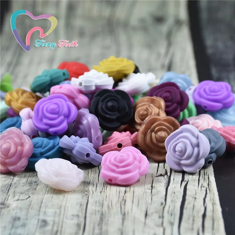 Teeny Teeth 100 PCS 3D Double Sides Silicone Rose Flower Beads,Silicone Roses,Flower Beads,Mini Flower Silicone Teething Beads
Teeny Teeth 100 PCS 3D Double Sides Silicone Rose Flower Beads,Silicone Roses,Flower Beads,Mini Flower Silicone Teething Beads