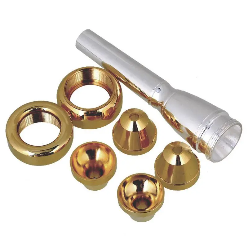 448D 7pcs/set Brass Professional Trumpet Mouth 3C 5C 7C 1-1/2C with 2 Golden Heads and 4 Cups for trumpet
448D 7pcs/set Brass Professional Trumpet Mouth 3C 5C 7C 1-1/2C with 2 Golden Heads and 4 Cups for trumpet