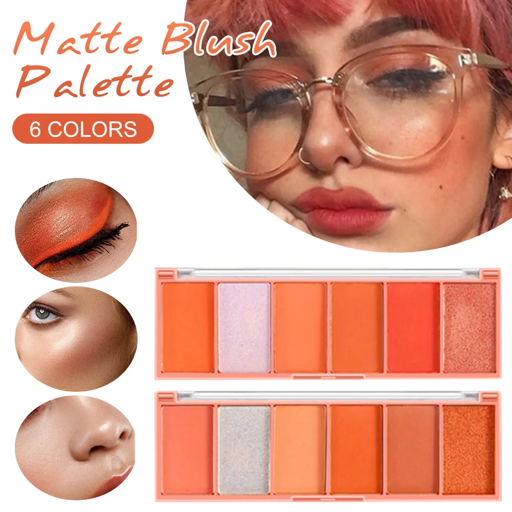 6 Colors Matte Blush Palette Pearly Shimmer Glitter Eyeshadow Highlight Palette Multifunctional Face Makeup Palette
6 Colors Matte Blush Palette Pearly Shimmer Glitter Eyeshadow Highlight Palette Multifunctional Face Makeup Palette
