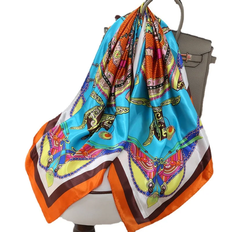 Silk Scarf Satin Luxury Brand Headscarf Women Bandana Femme Shawls Hair Scarfs 90*90cm Neckerchief Hijab Foulard
Silk Scarf Satin Luxury Brand Headscarf Women Bandana Femme Shawls Hair Scarfs 90*90cm Neckerchief Hijab Foulard