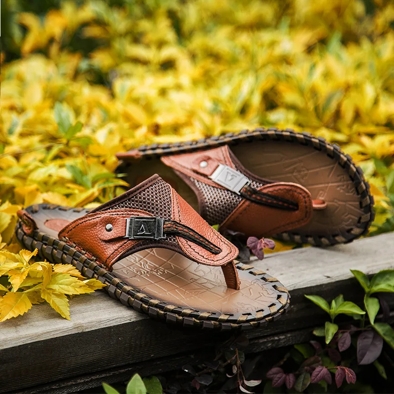 Cool Summer Genuine Leather Men Slippers Beach Sandals Comfort Men Casual Shoes Fashion Men Flip Flops Drop Shipping
Cool Summer Genuine Leather Men Slippers Beach Sandals Comfort Men Casual Shoes Fashion Men Flip Flops Drop Shipping