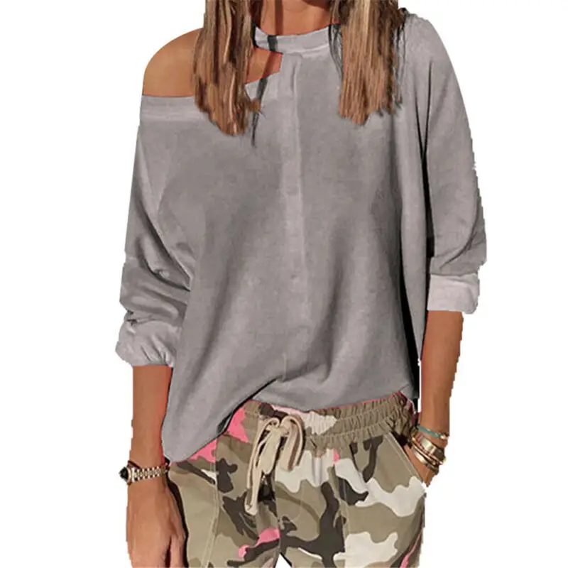 Womens Long Sleeve Cold Shoulder Solid T-Shrit Casual Sport Loose Fit Basic Tops
Womens Long Sleeve Cold Shoulder Solid T-Shrit Casual Sport Loose Fit Basic Tops