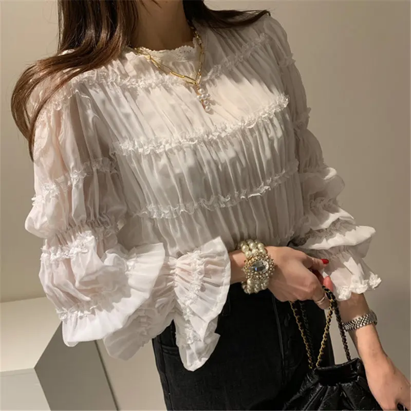 HziriP 2020 Women Pleated Chiffon Streetwear Elegance Tops Office Lady Solid Gentle Chic All-Match Fresh High Quality Shirts
HziriP 2020 Women Pleated Chiffon Streetwear Elegance Tops Office Lady Solid Gentle Chic All-Match Fresh High Quality Shirts