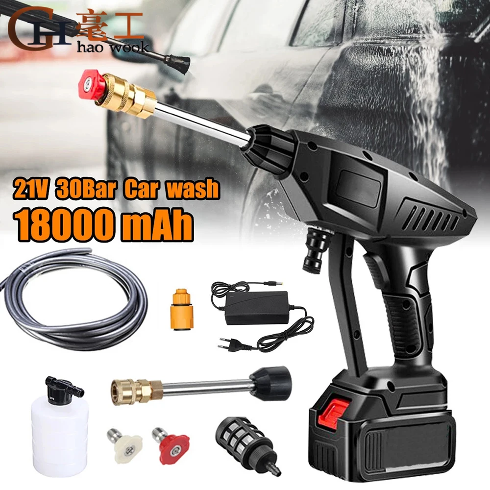 21V 30Bar Wireless High Pressure Car Wash Water Spay Gun Portable High Pressure Washer Foam Generator for Makita Battery
21V 30Bar Wireless High Pressure Car Wash Water Spay Gun Portable High Pressure Washer Foam Generator for Makita Battery