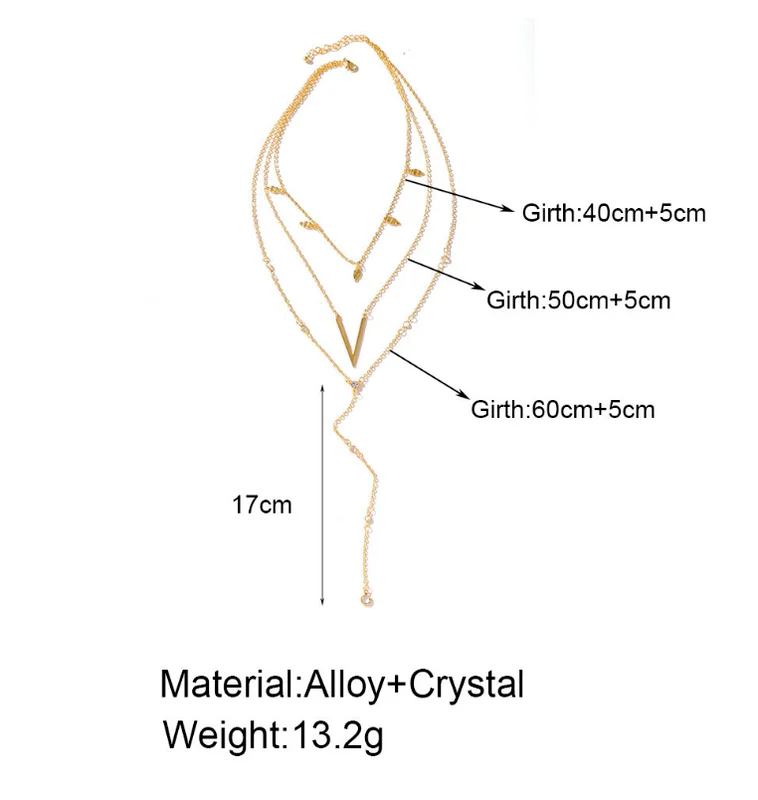 Long V-shaped Alloy Pendant Multilayer Necklace Fashion Party Accessories for Women 2021
Long V-shaped Alloy Pendant Multilayer Necklace Fashion Party Accessories for Women 2021